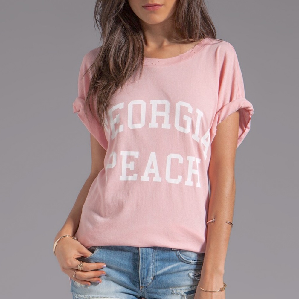 NWOT Wildfox Georgia Peach T-Shirt Size XS in Poodle Pink